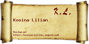 Kosina Lilian névjegykártya